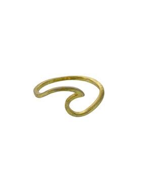 Vintage Sterling Silver 925 Gold Plated Wave Ring Size 5